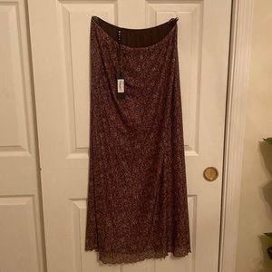 Brand new MOTEL brown and orange flower midi skirt